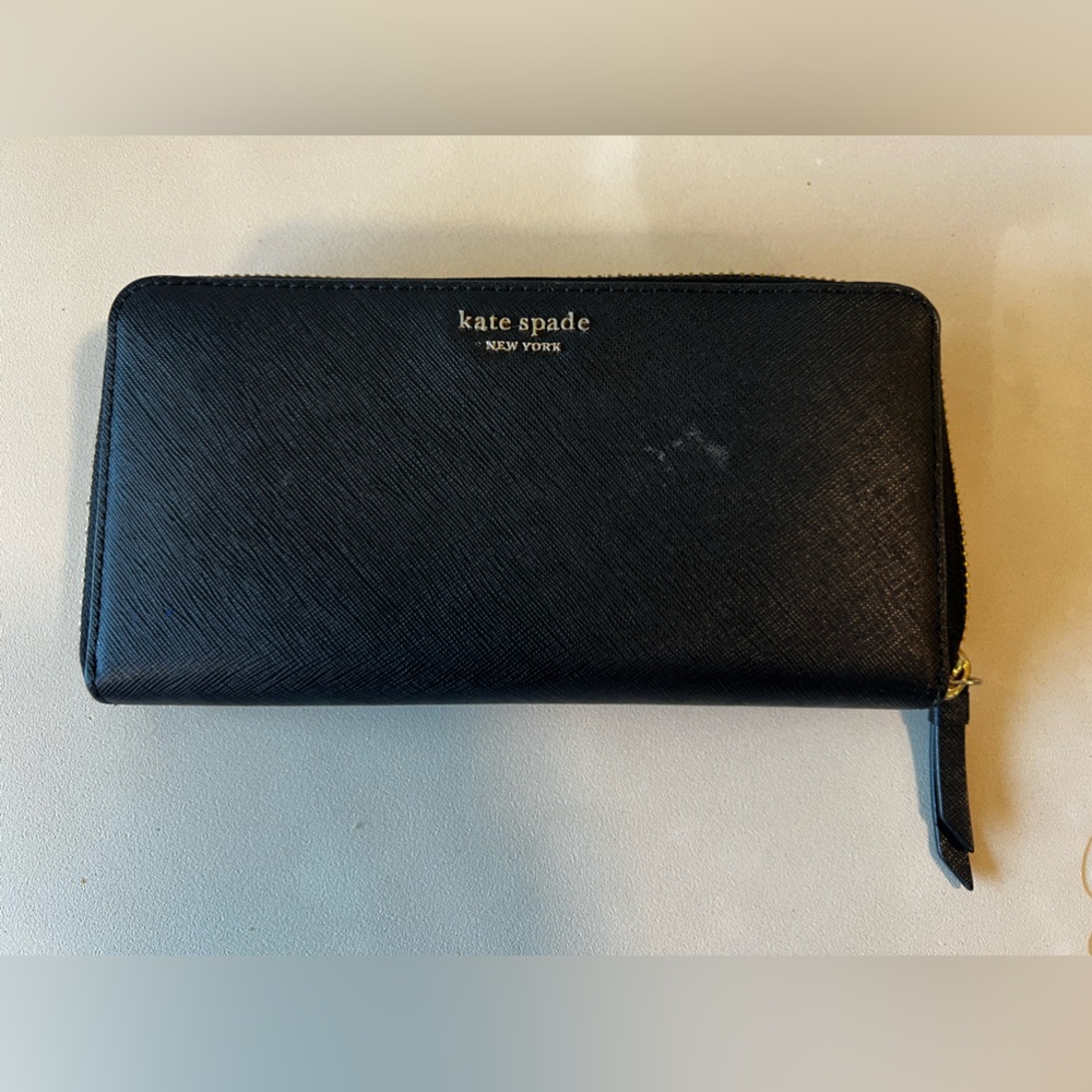 Kate Spade Black New York Spencer Zip Around Continental Wallet
